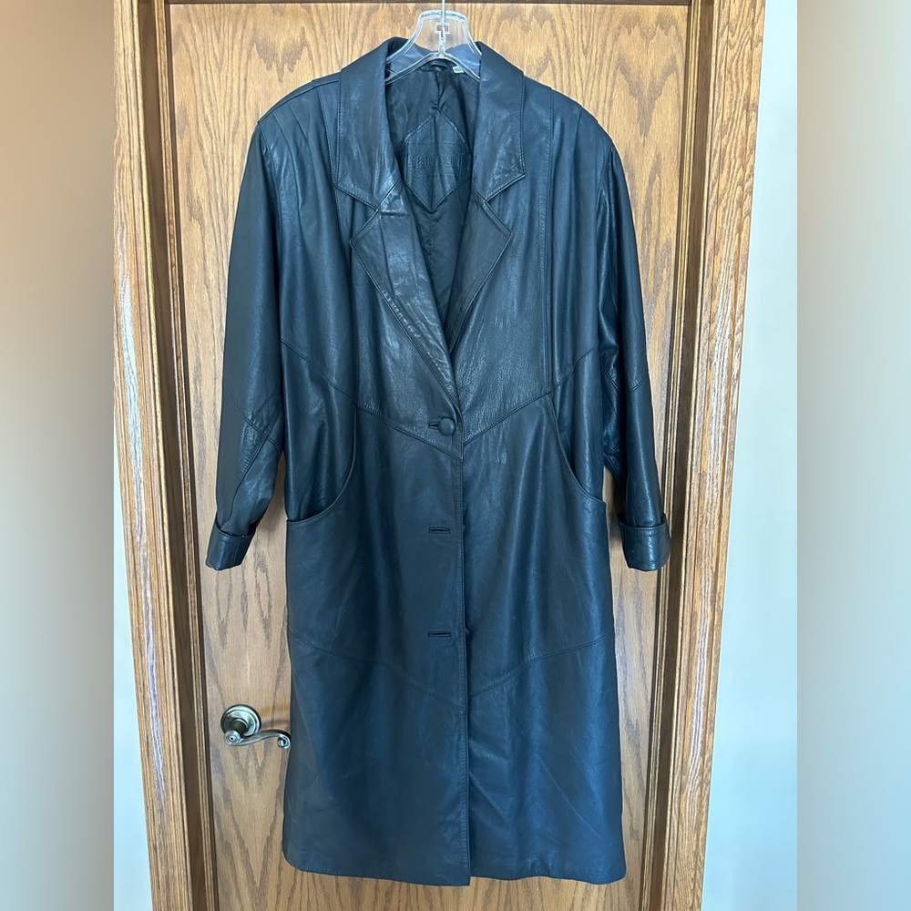 Vintage Preston & York Long Leather Coat